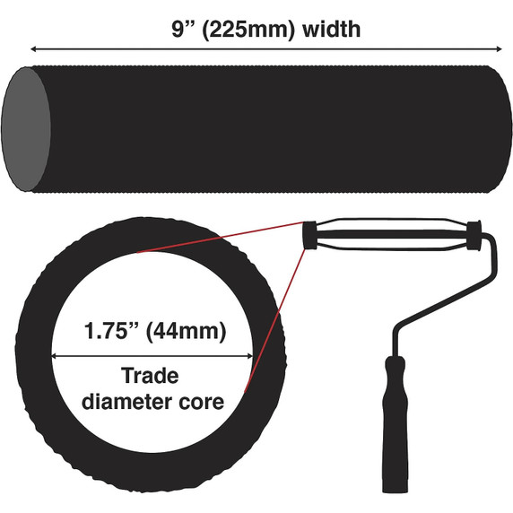 Prodec Long Pile Woven Roller Sleeve 9" x 1.75" 