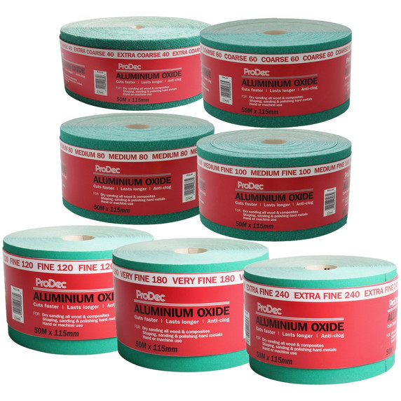 PAALX ProDec Ali Oxide 50 Metre Roll Aluminium Oxide Sandpaper