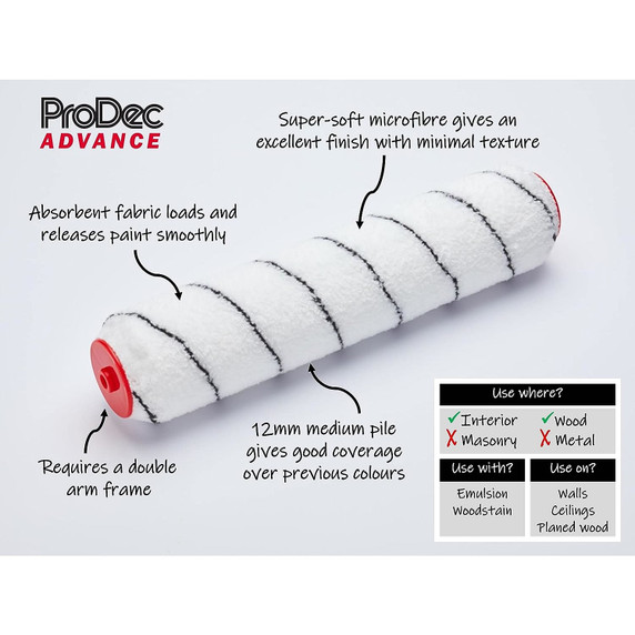 ProDec Advance Medium Pile Microfibre Roller 12" x 1.75" 