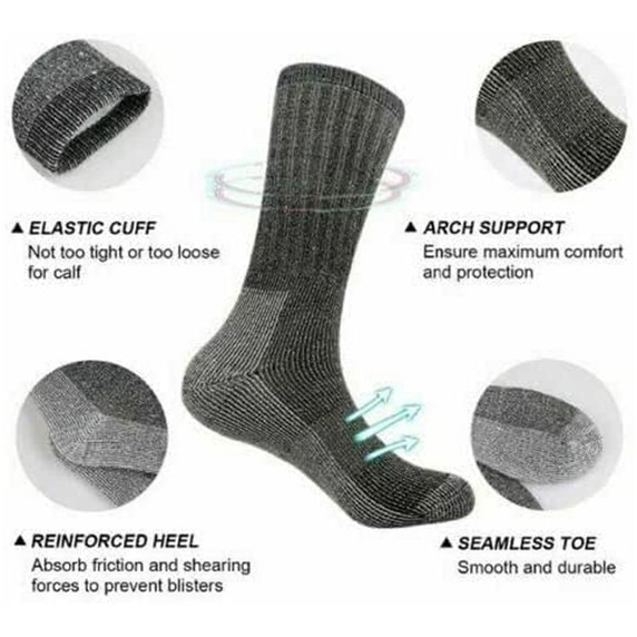 Fresh Feel Merino Wool Sock UK 6-11 Charcoal 6-11 