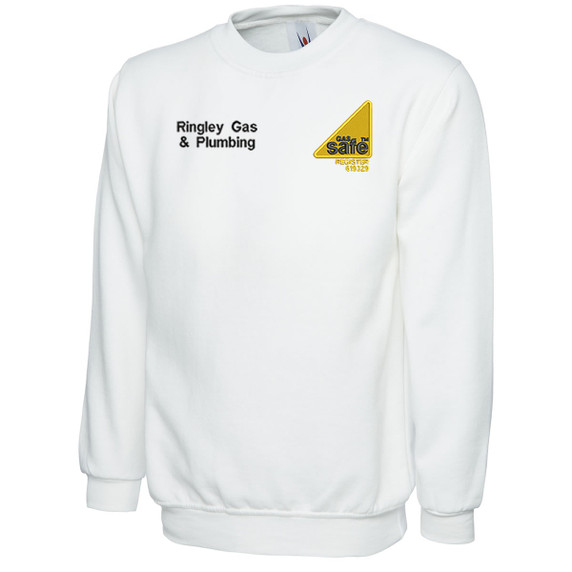 Gas Safe Embroidered Personalised Logo Sweatshirt