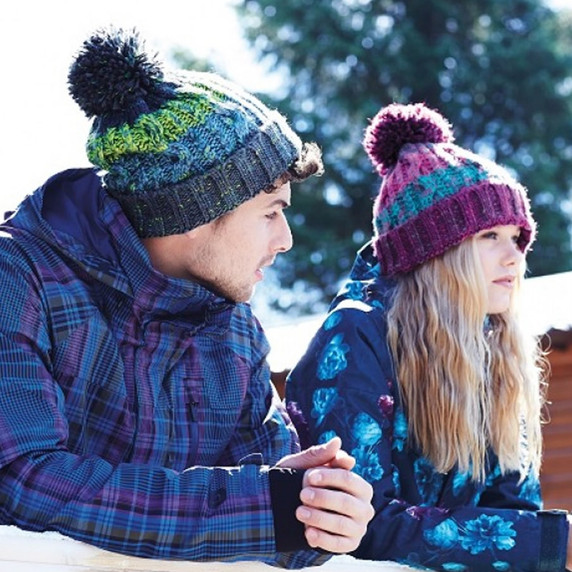 Beechfield Corkscrew Pom Pom Beanie	