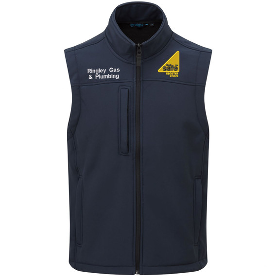 Gas Safe Embroidered Personalised Logo Softshell Bodywarmer