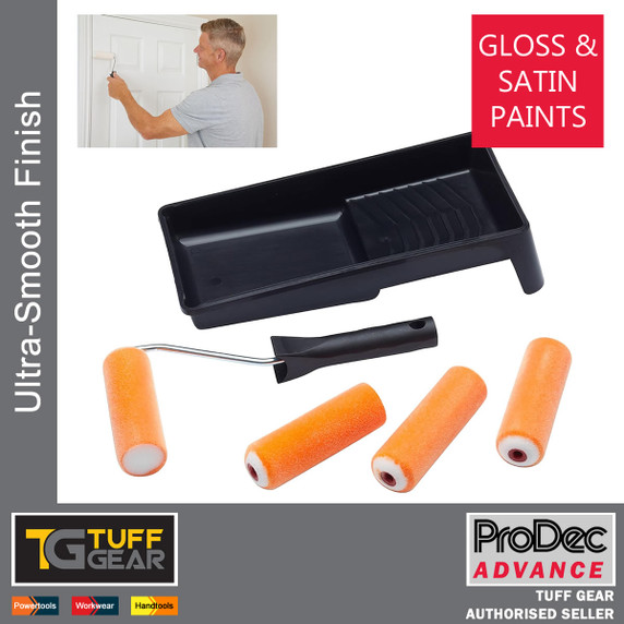 ProDec 4" Mini Flocked Foam Paint Roller Kit 