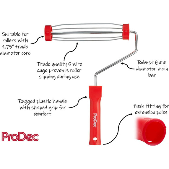 ProDec Plastic Handle Trade Professional Paint Roller Frame