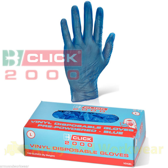 500 x Click Vinyl Disposable Examination Gloves Medical Lab Food Engineering Box