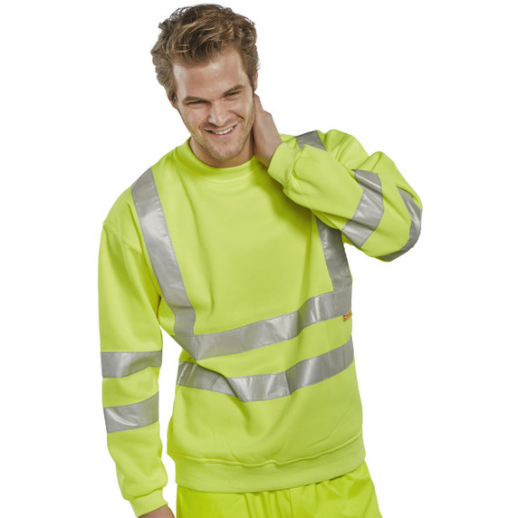 Hi Viz Crew Neck Safety Sweatshirt Yellow