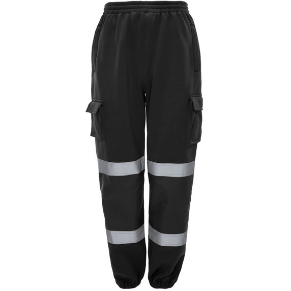 HI VIZ JOGGING BOTTOMS WORKWEAR BLACK