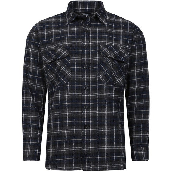 Lumberjack Flannel Shirt in Navy, Grey & White Check