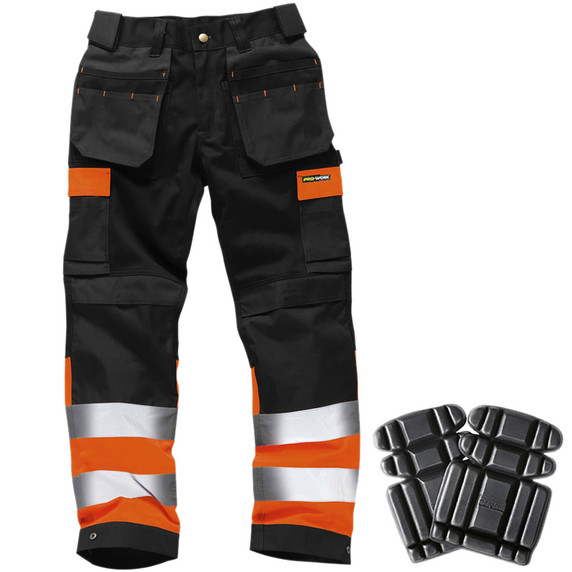 wk010 black / orange trousers , work pants