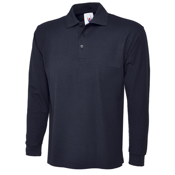 Uneek  Mens Navy Longsleeve Polo UC113 @ Army And Workwear  