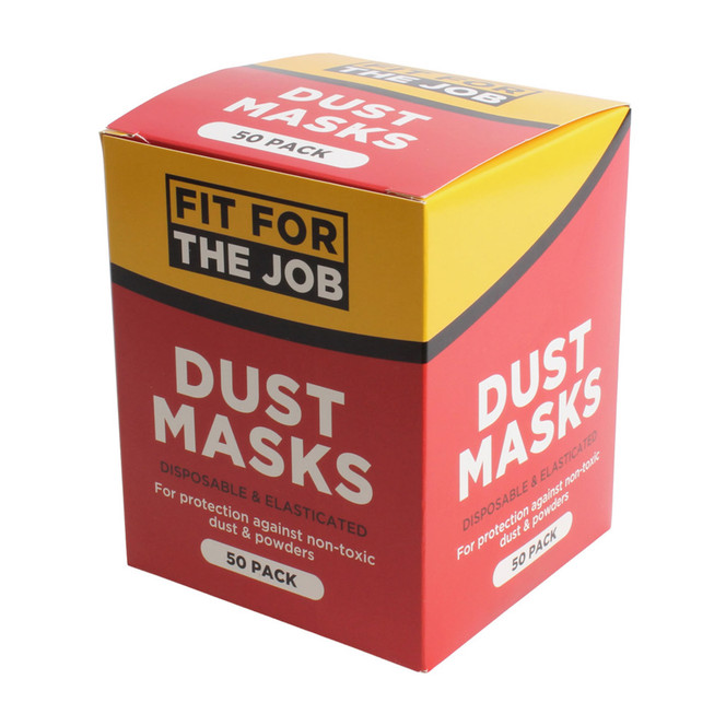 50 x Fit For The Job Disposable Dust Mask Respirators