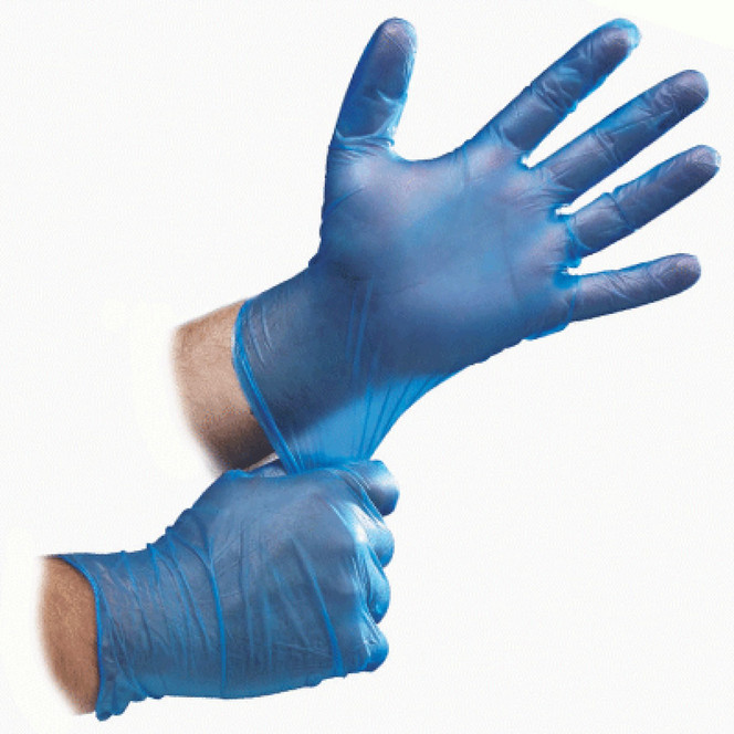 100 x Click Vinyl Disposable Gloves Powder Free Blue 100 x Click Vinyl Disposable Gloves Powder Free Blue
