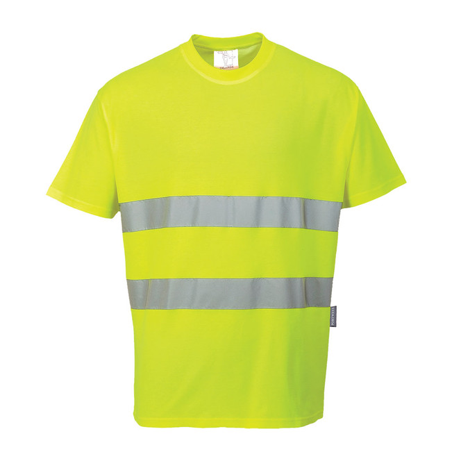 Portwest Hi-Vis Cotton Comfort T-Shirt Short Sleeve Yellow S172