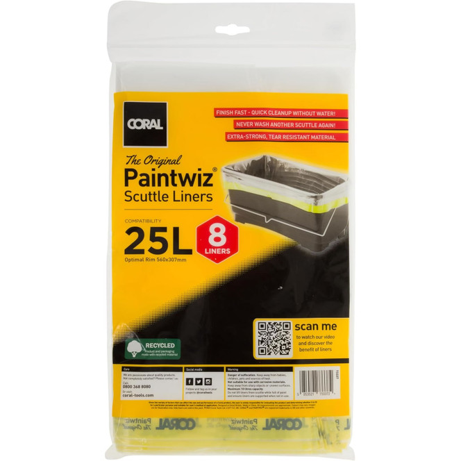 8 x Coral Paintwiz Paint Scuttle Liners 25L
