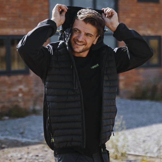 Apache Hybrid Jacket with Foldaway Hood Black