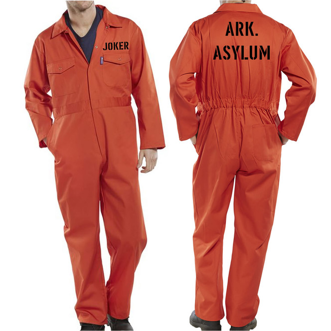 Joker Asylum Prison Jail Jumpsuit/Boilersuit Orange