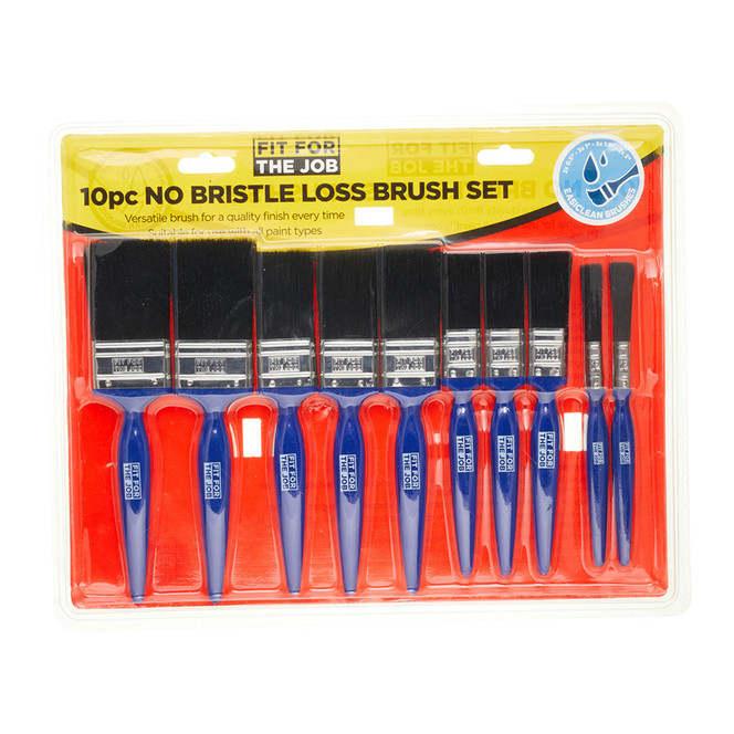Fit For The Job FBPT011 No Bristle Loss 10 pc Paint Brush Set