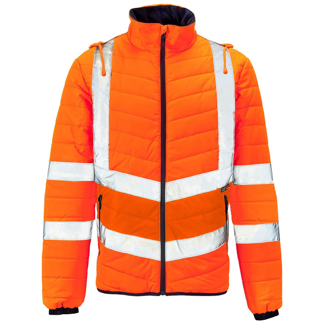 Supertouch Hi Vis Puffer Jacket Orange