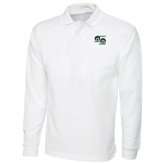 Lawn Bowls Logo Bowling Polo Shirt White