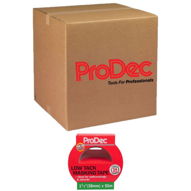 24 x ProDec 1.5" x 50m Low Tack General Purpose Masking Tape PLTT38