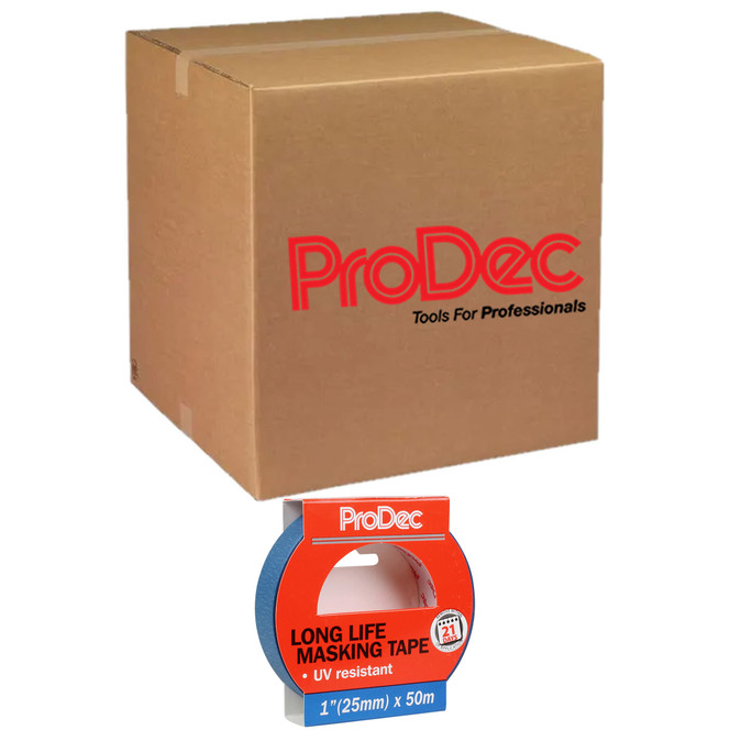 36 x ProDec 1" x 50m Long Life Masking Tape PLLMT25