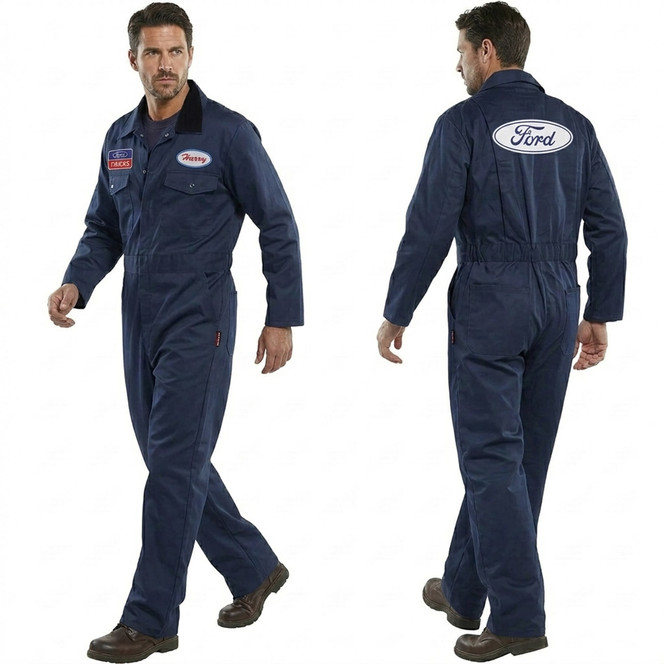 Personalised Embroidered & Print Ford Trucks Boilersuit Gas Petrol Station NAVY