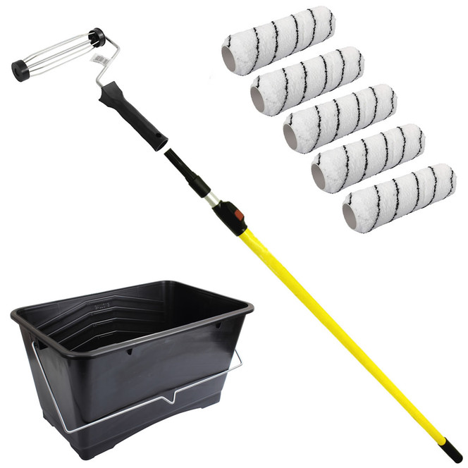 Prodec Twister 9" x 1.75" Microfibre Paint Roller Scuttle Kit & Extension Pole