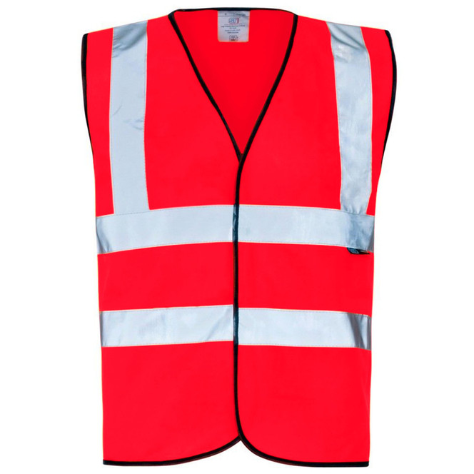 Supertouch Hi Vis Red Velcro Vest SHV-25621-7