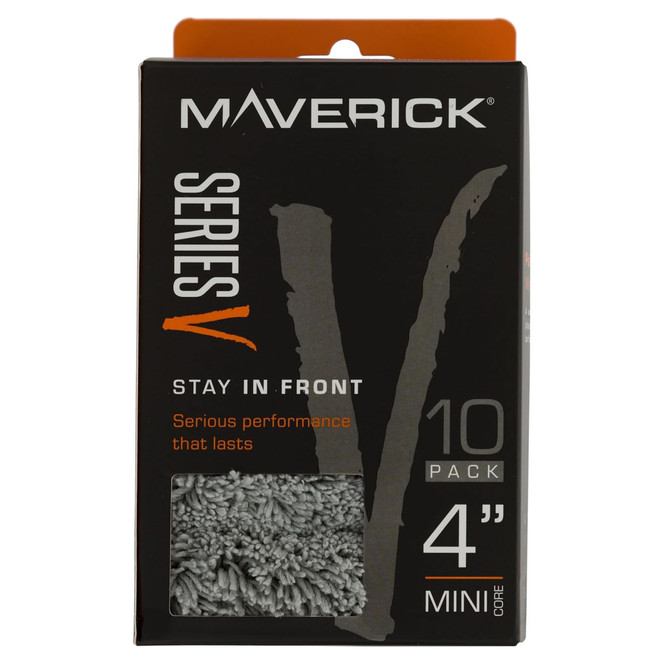 Maverick Series V - 4 Inch 10 Piece Pack Paint Mini Roller Covers Professional 15mm Sleeve Microfibre Grey
