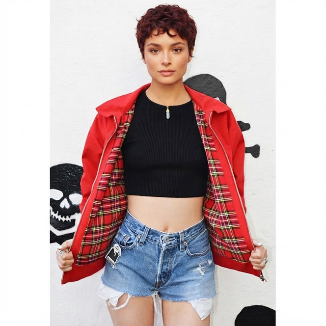 Classic British Harrington Jacket Ladies/Unisex Red