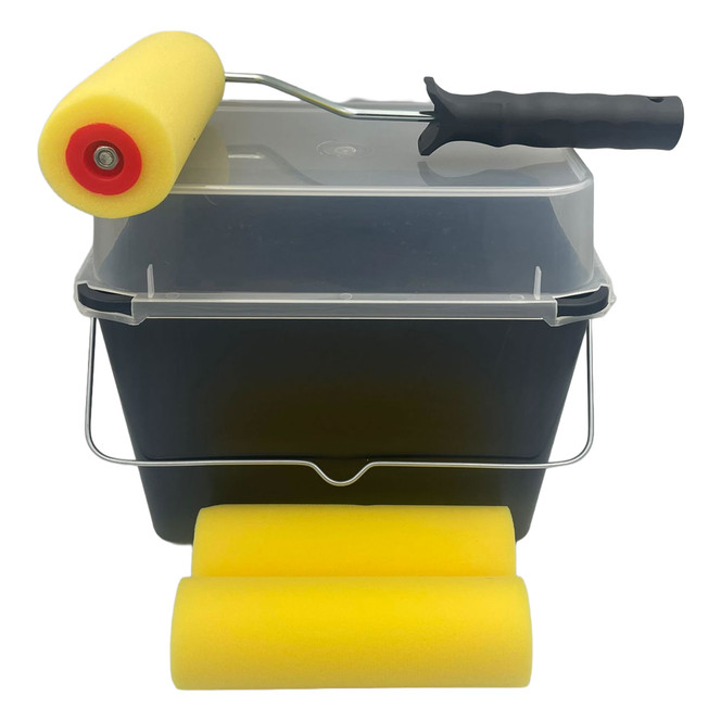 Fit For The Job Prague 7" Triple Foam Gloss Paint Roller & Frame Set + Scuttle + Lid