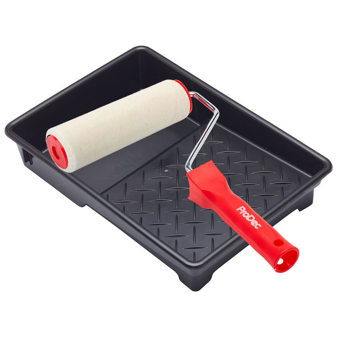 Prodec Genesis Gloss Pile Roller With Plastic Handle Cage Frame & 7" Paint Tray