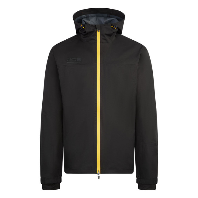 JCB Waterproof Hooded Jacket Black JCB002