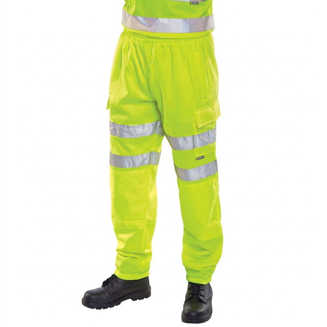 Beeswift Hi Viz Jogging Bottoms Yellow BSJBSY