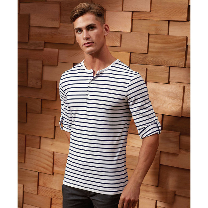 Premier Workwear Mens Long Roll Sleeve Tee PR218