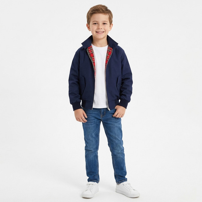 Classic British Harrington Jacket Navy Blue