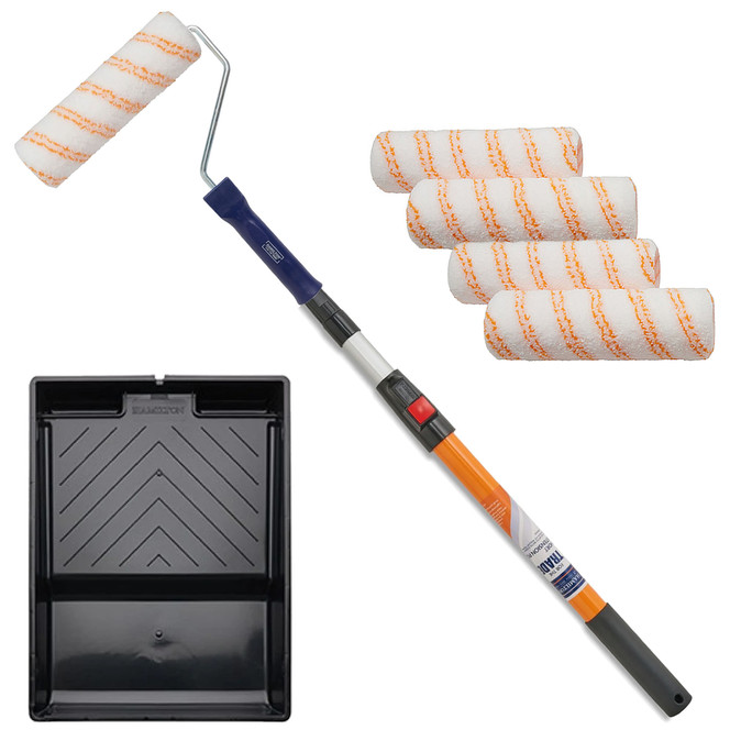 Hamilton Arizona Medium Pile Paint Roller Set 9" & Extension Pole (8 Piece)