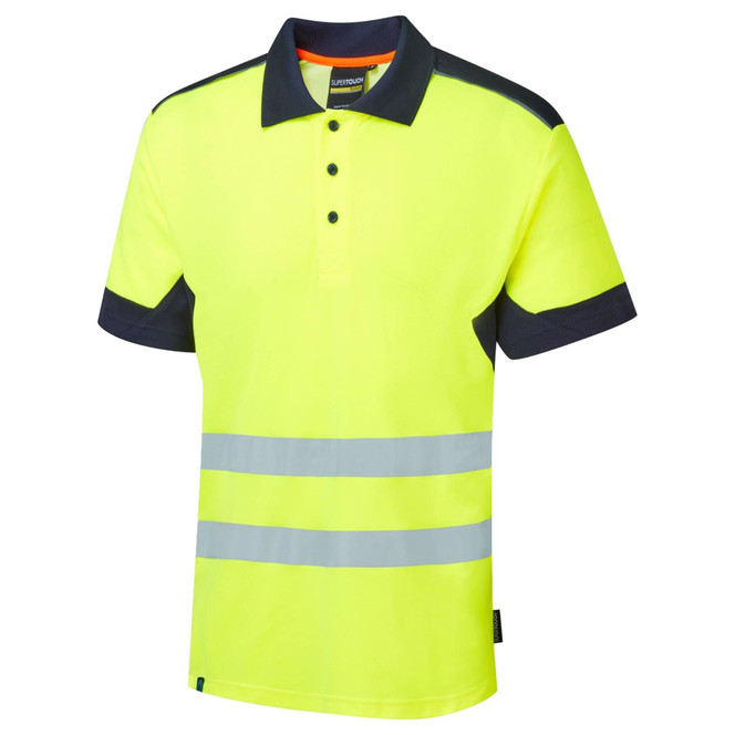 Supertouch System Hi-Vis Eco Yellow CottonCool Short Sleeve Polo SYH-304C1-7
