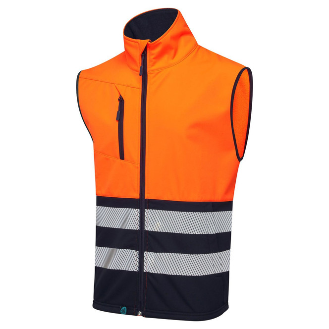 Supertouch Essentials Hi Vis Eco Coolair 2 Tone Orange/Navy Softshell Gilet SHV-104D1-9