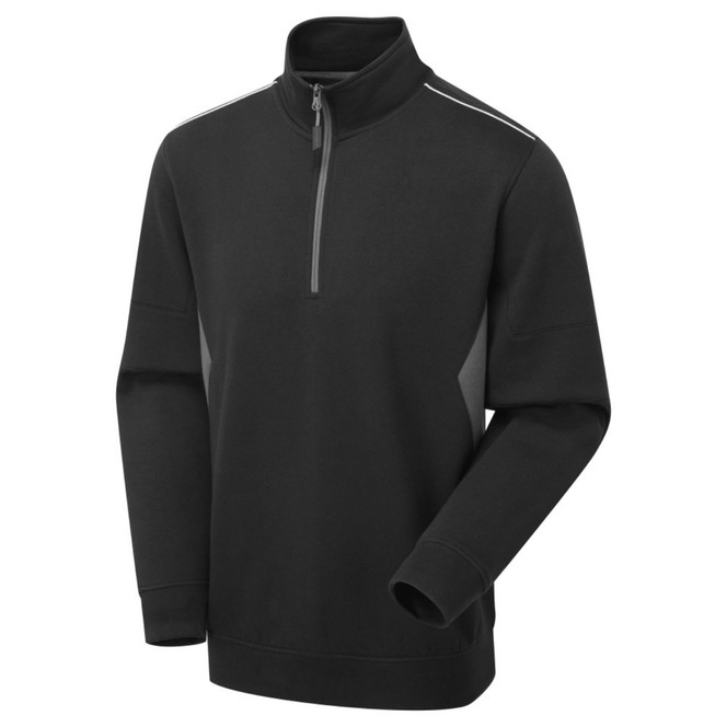 Supertouch System Eco Men’s Black/Grey Quarter Zip Sweatshirt SYS709-BGS-6XL