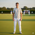 Lawn Bowls Logo Bowling Jogging Bottoms White