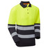 Supertouch Essentials Hi-Vis Eco Yellow/Navy CoolAir Long Sleeve Polo ESS600 YNS-6XL