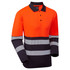 Supertouch Essentials Hi-Vis Eco Orange/Navy CoolAir Long Sleeve Polo ESS600 ONS-6XL