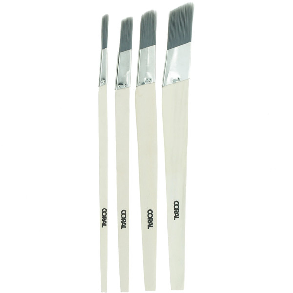 33470 Coral Angled Lining Fitch Paint Brushes 4pc
