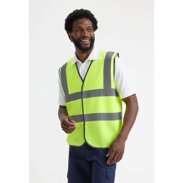 UC801 Uneek Hi-Viz Sleeveless Safety Waist Coat
