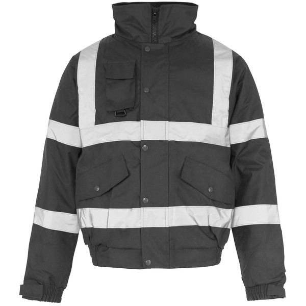 Supertouch Hi Vis Security Bomber Jacket Black