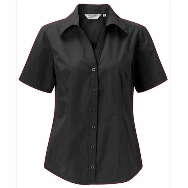Ladies Deluxe Short Sleeve Blouse in Black