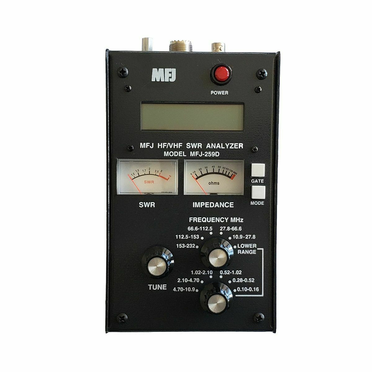 MFJ-259D HF/VHF (100-160KHz, 280-520KHz, 530KHz-230MHz) SWR Ante