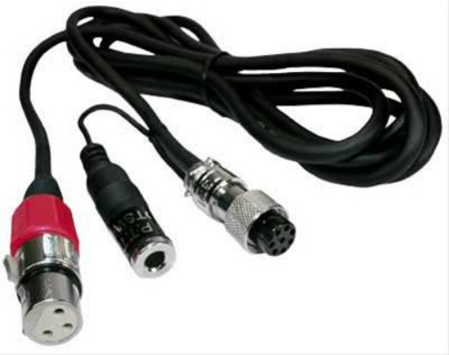 Used Heil Sound CC-1-XLR-KB -  Balanced Microphone Adapter Cable XLR3 to Kenwood/Elecraft K3, 8-pin Round, w/Mono 1/4 in. Female Jack for PTT